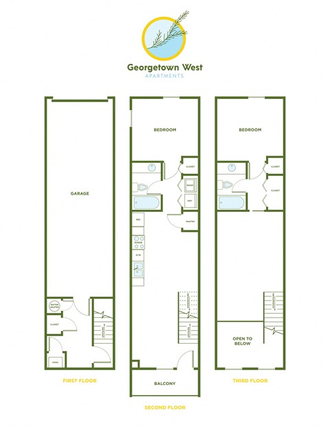 Floor plan for 2 beds, 2 baths, 943 sqft